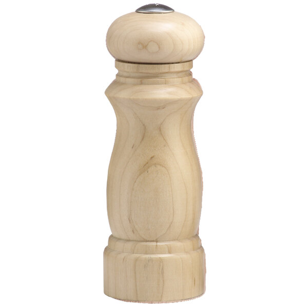 A wooden Chef Specialties Salem salt or pepper mill with a metal top.