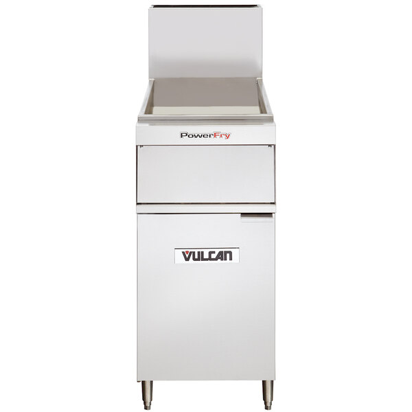 A white Vulcan fryer dump station with a drawer.