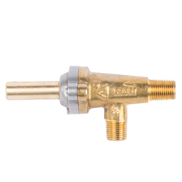 A Cooking Performance Group pilot gas valve with a gold and silver metal handle.