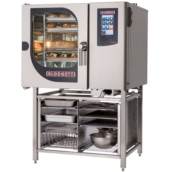 A Blodgett electric combi oven with food inside.