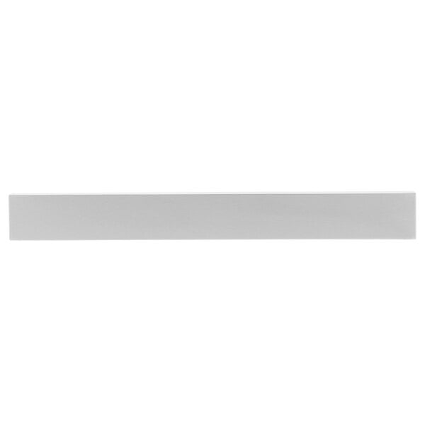 A white rectangular bar with a silver strip on a white background.