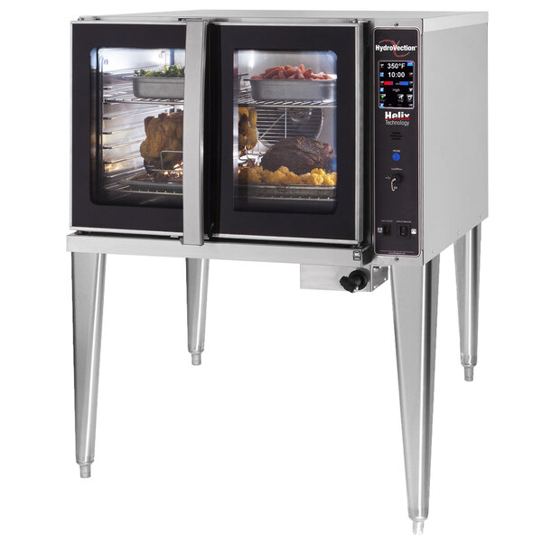 A Blodgett liquid propane commercial convection oven with food inside.
