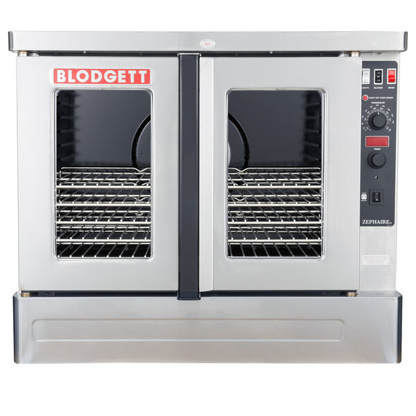 A Blodgett commercial convection oven with two doors.