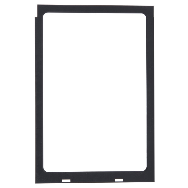 A black rectangular door gasket with white edges.