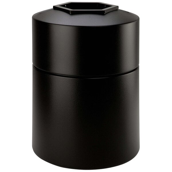 A black cylinder with a hexagon lid.