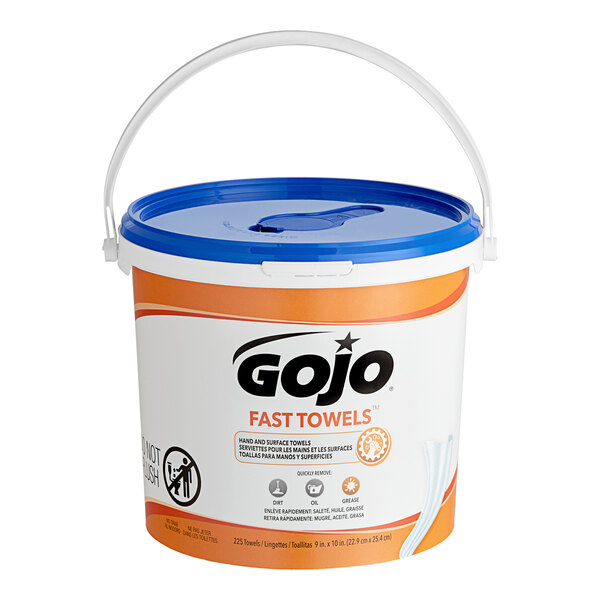 GOJO® 6299-02 Fast Towels Hand Cleaning Wipes 225 Count Bucket