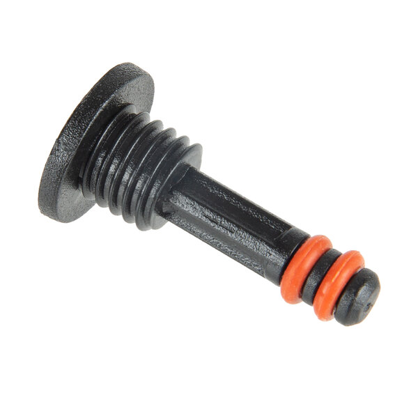 A black plastic screw with orange tips for an Avantco hot beverage dispenser.