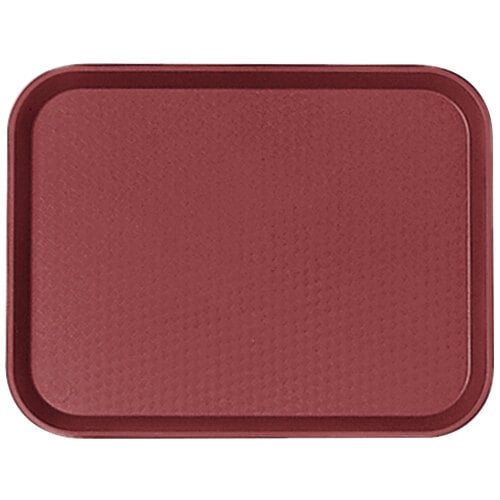 A red Cambro fast food tray.
