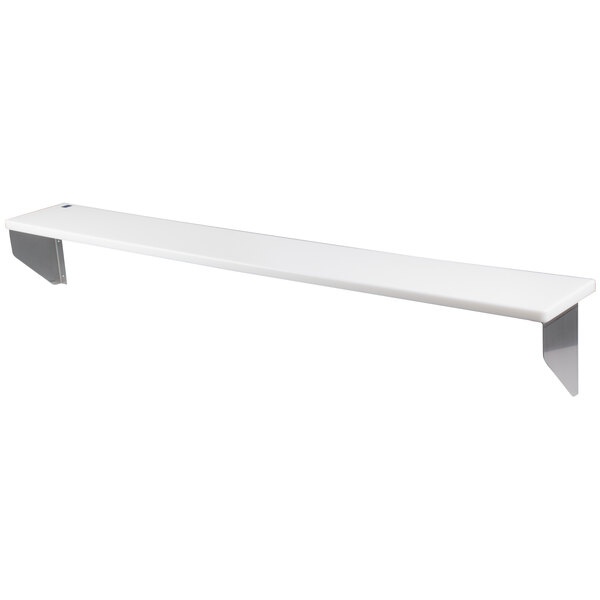 A white rectangular object with metal brackets.