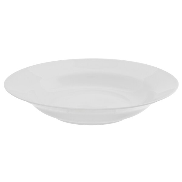 A 10 Strawberry Street Royal White porcelain soup bowl with a wide rim.