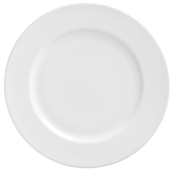 A 10 Strawberry Street Royal White porcelain luncheon plate with a white round edge.