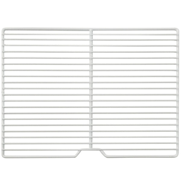 A white metal grid with many lines on a white background.