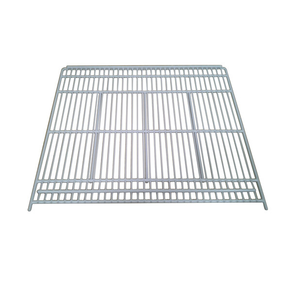 A close-up of a white metal grate with bars.