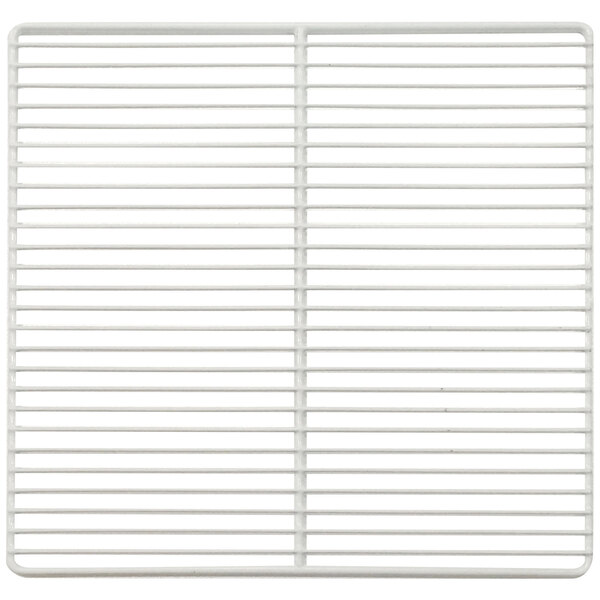 A white metal grid with many horizontal lines.