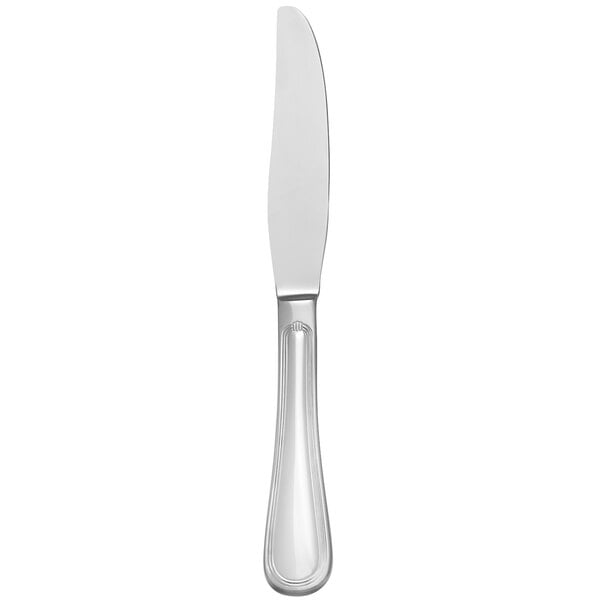 A close-up of a Libbey stainless steel dessert knife.