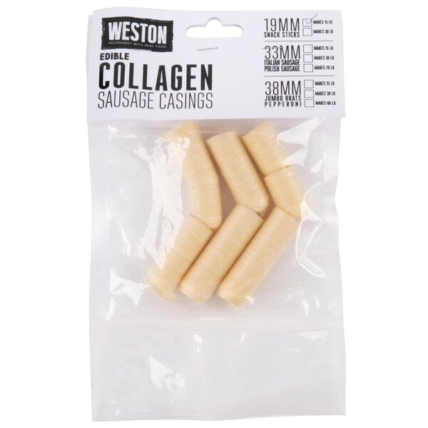 A package of Weston collagen sausage casings.