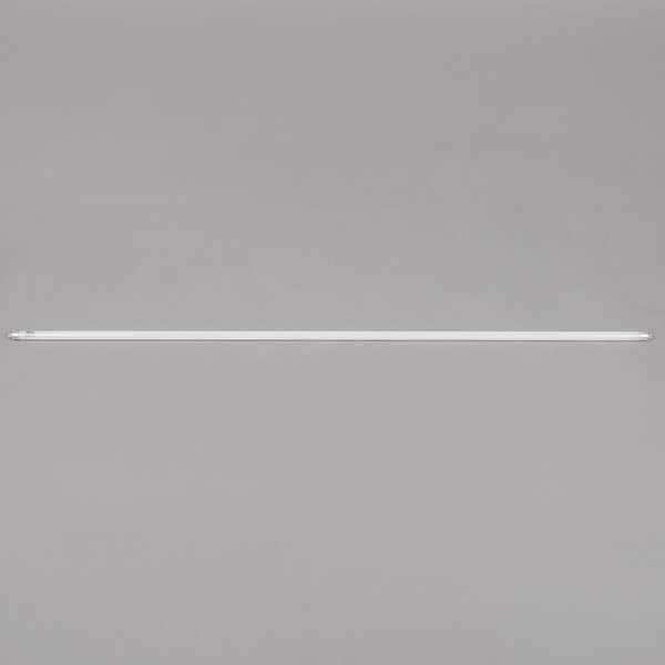 A Satco Natural Light LED bulb with a white glow on a gray background.