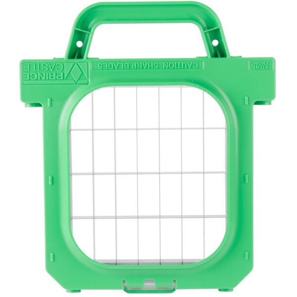 A green plastic blade assembly with grids.