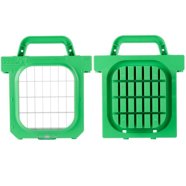 A green plastic container with white grids.