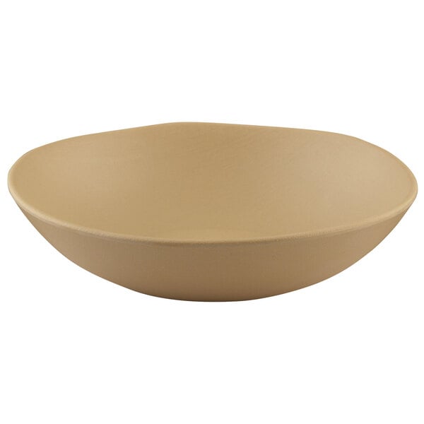 An Elite Global Solutions Green Melamine Bowl on a white background.