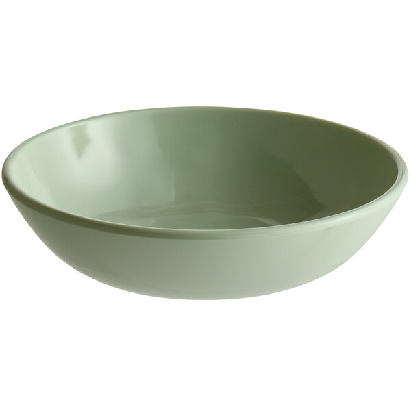 A green Elite Global Solutions Hemlock melamine bowl.