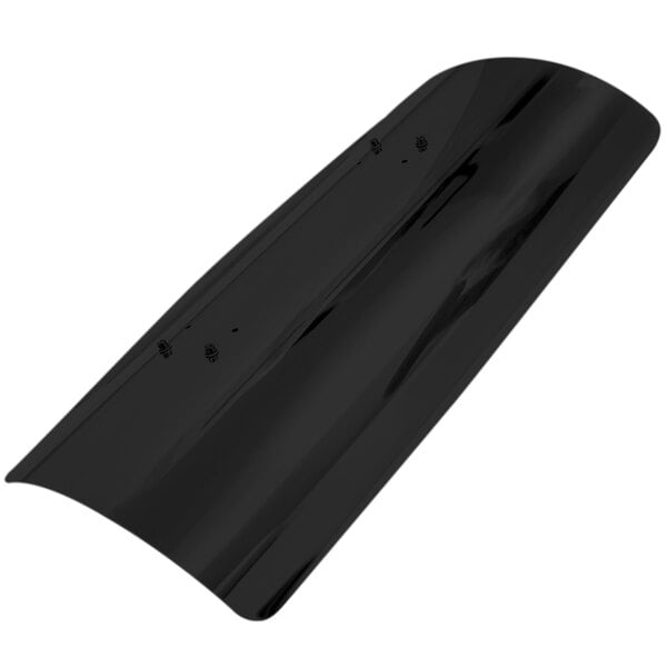 A black plastic heat deflector for a Bromic Heating patio heater on a white background.