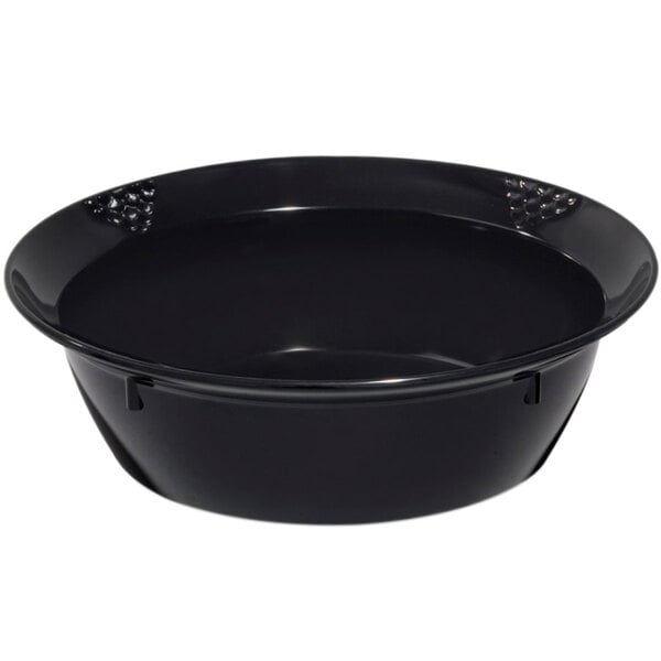 A black GET Sonoma melamine bowl with a white background.