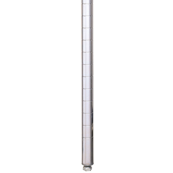 A long silver metal pole with a black base.