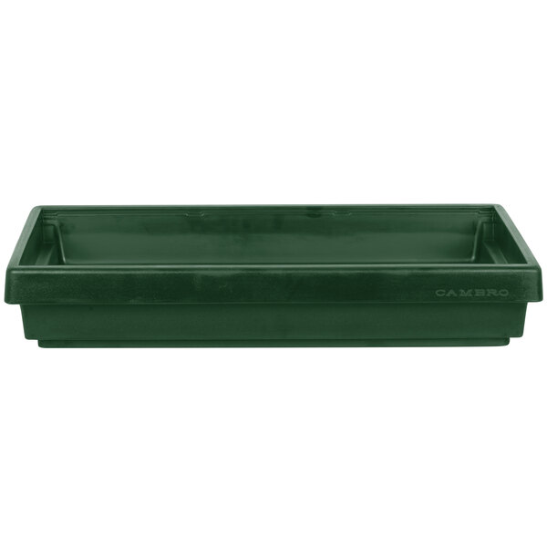 A green rectangular container with a lid.