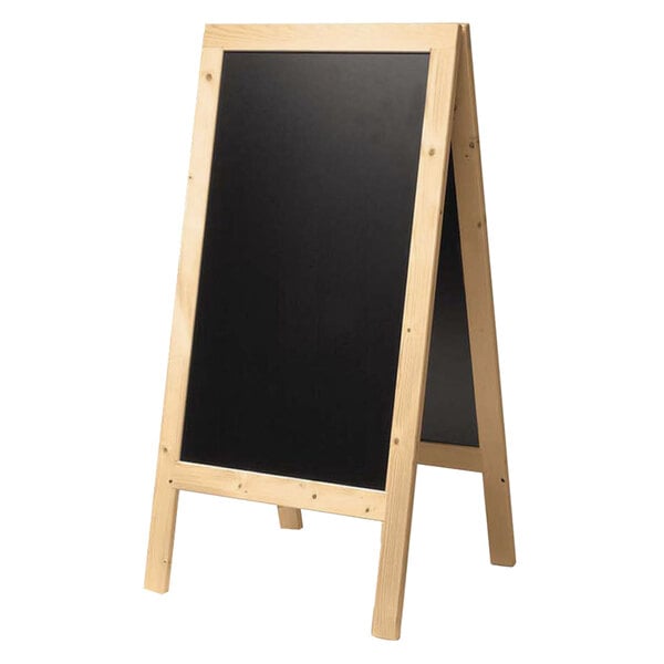 An American Metalcraft black chalkboard with a wooden frame.