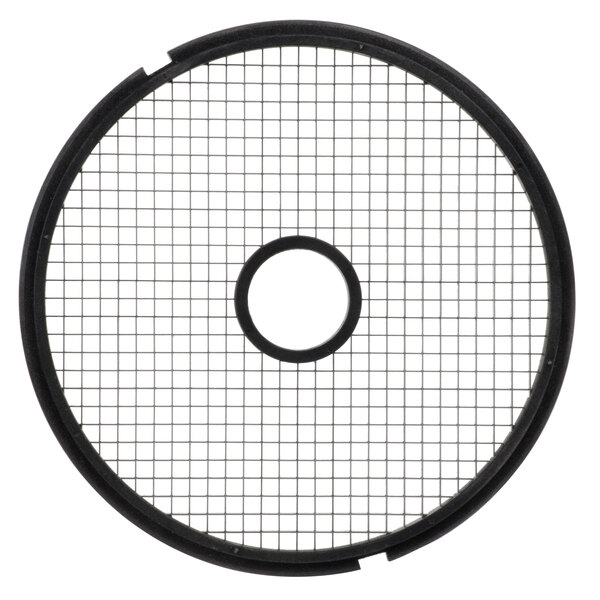 A black circular mesh disc with a white circle.