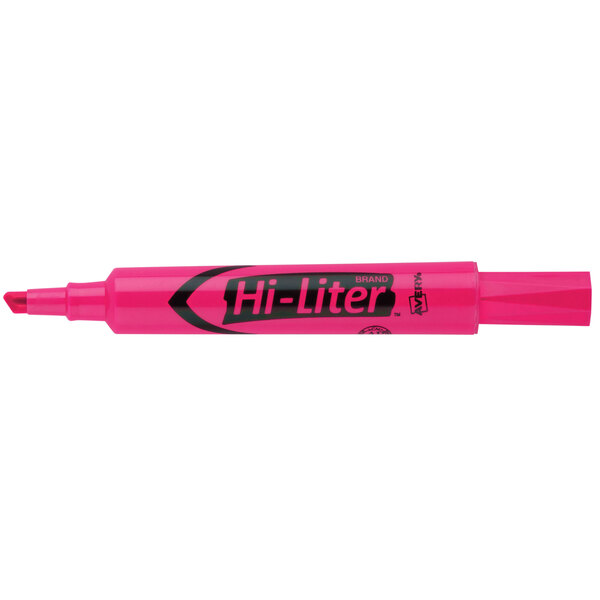 A pink Avery Hi-Liter highlighter with black text.