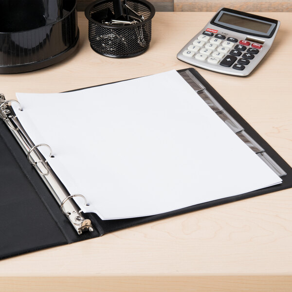 A binder with Avery Big Tab insertable dividers on it.