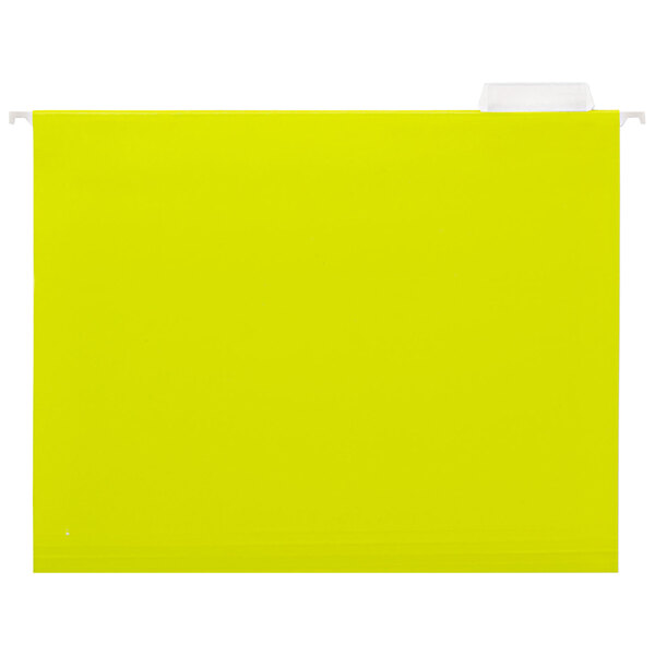 A yellow rectangular object with a white strip.