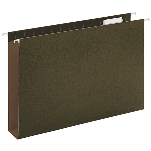 A brown file folder with white tabs.