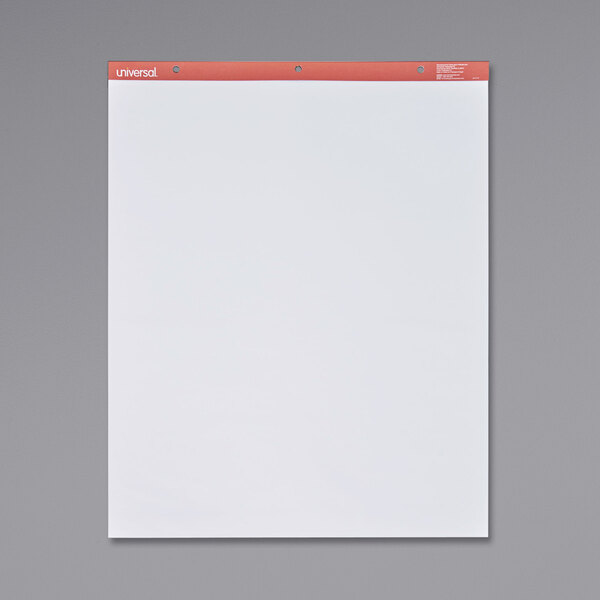 A white paper with a red border.