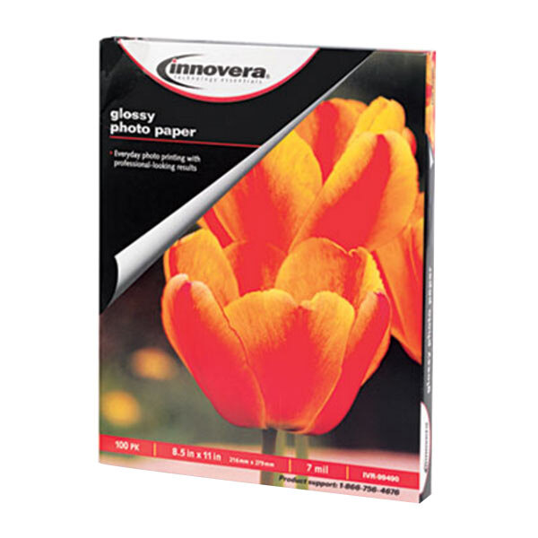 A pack of Innovera glossy photo paper.