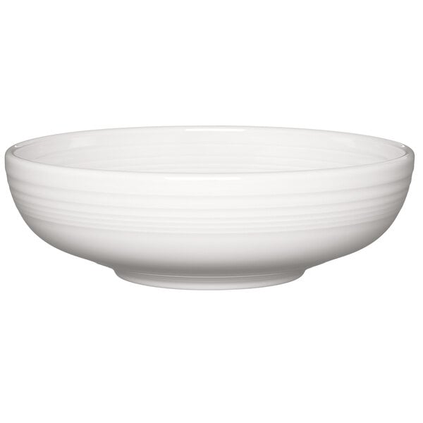 A white Fiesta china bistro bowl with a white rim.