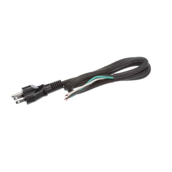 An APW Wyott black electrical cord with white and green wires.