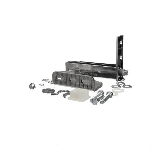 A True Refrigeration metal bracket hinge kit with bolts and nuts.