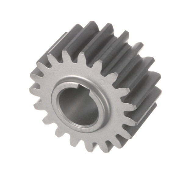 A close-up of a grey metal Blakeslee planet pinion gear.