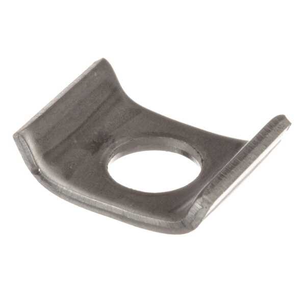 A close-up of a Rational clamp strap, a metal piece with a hole.