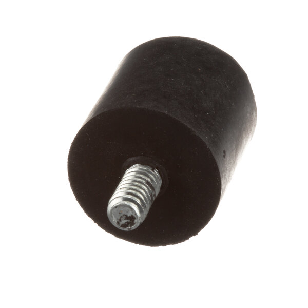 A black rubber cylinder with a screw on it.