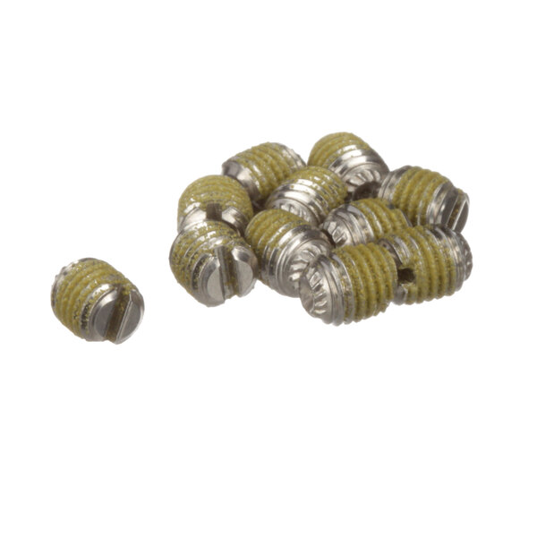 A pack of Antunes screws with yellow and green caps.