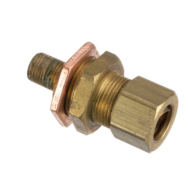 A Montague 6378-9 brass orifice fitting with a copper pipe.