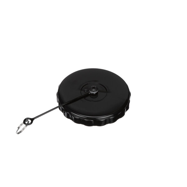 An American Metal Ware black plastic shuttle lid cap with a wire hook.