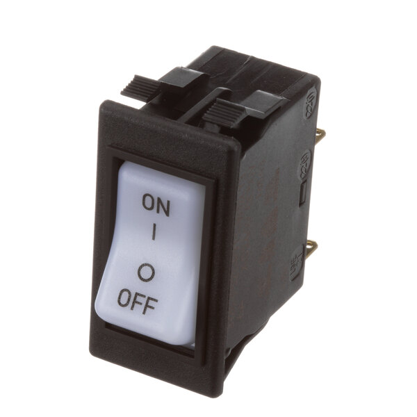 A black and white rocker switch for a Fetco 1052.00003.00.