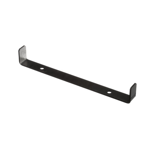 A Groen black metal bracket with two holes on a white background.