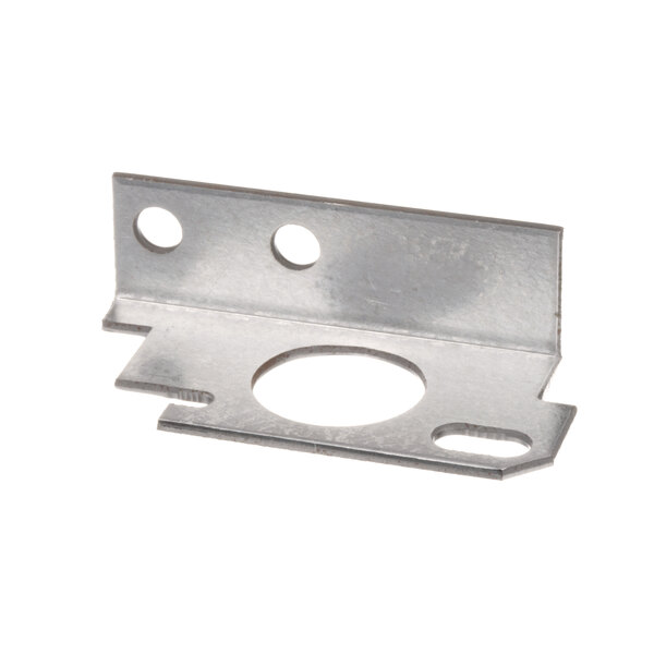 A metal plate with holes on the side, the US Range Garland kick panel hinge.