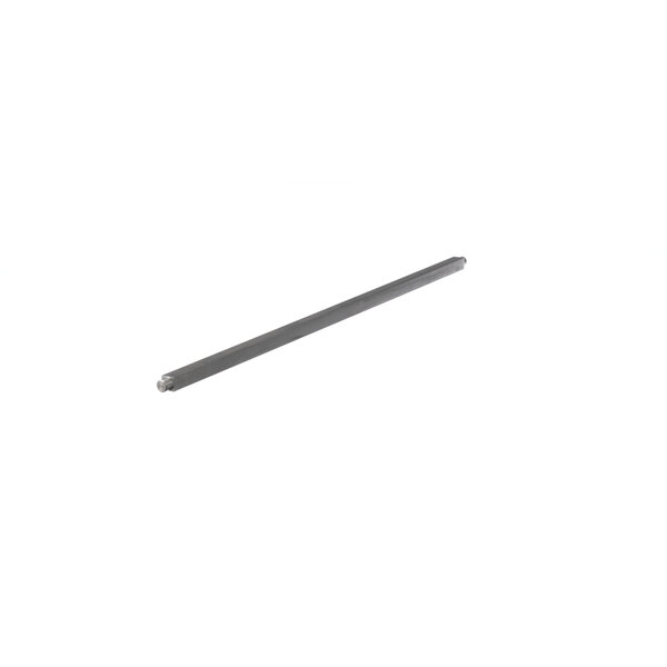 A long metal rod on a white background.